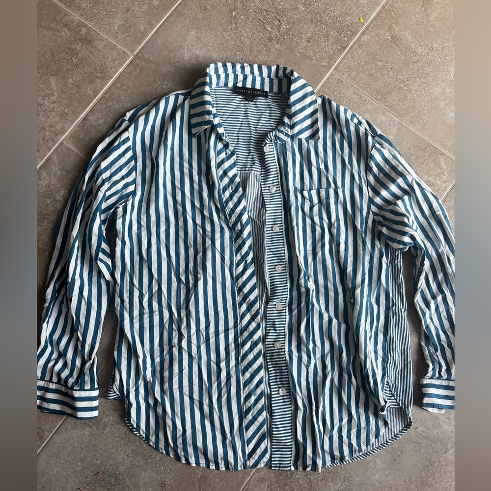 Jane and Delancey Blue and White Striped Blouse